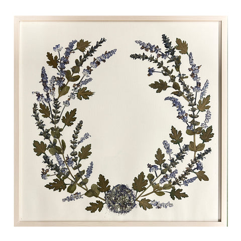 Marian McEvoy, Collage of Lavender with Bugle Weed and Mugwort Leaves