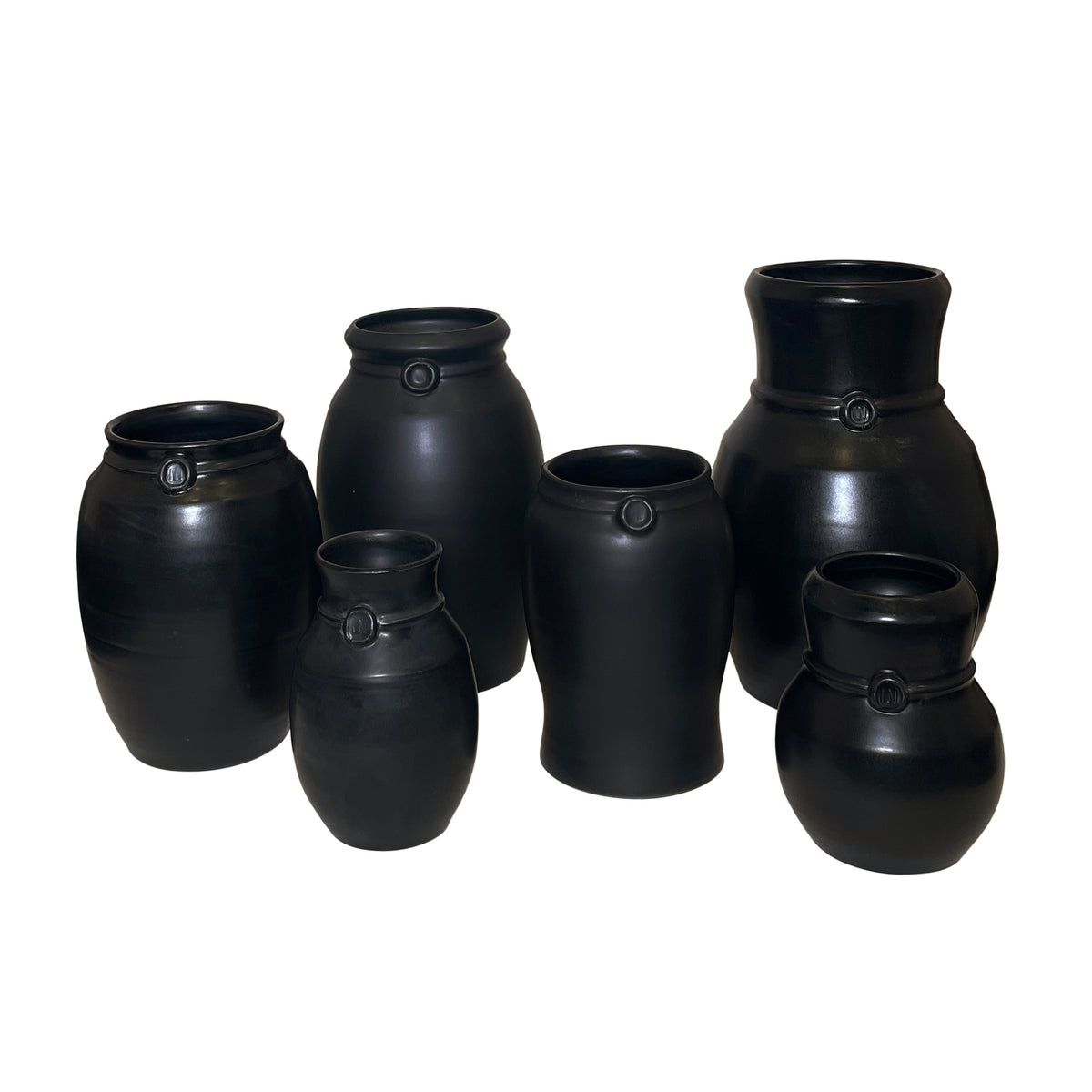Nicholas Newcomb Banded Vase in Matte Black