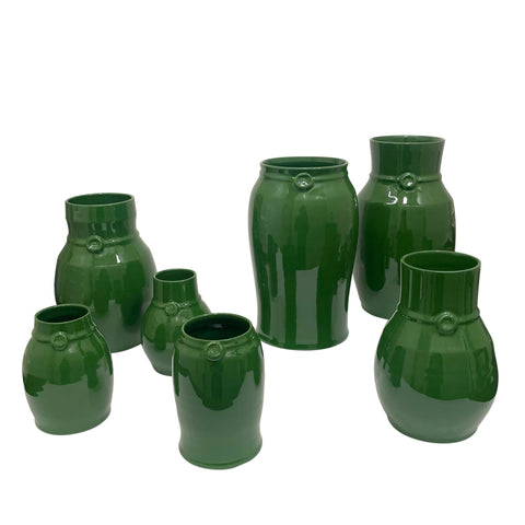 Nicholas Newcomb Banded Vase in KRB Green