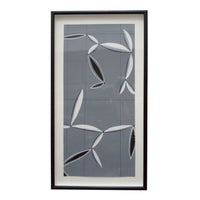 Black and White Geometric Leaves on Grey