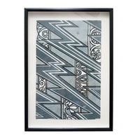 Sage Grey, White and Black Zig Zag with Arches