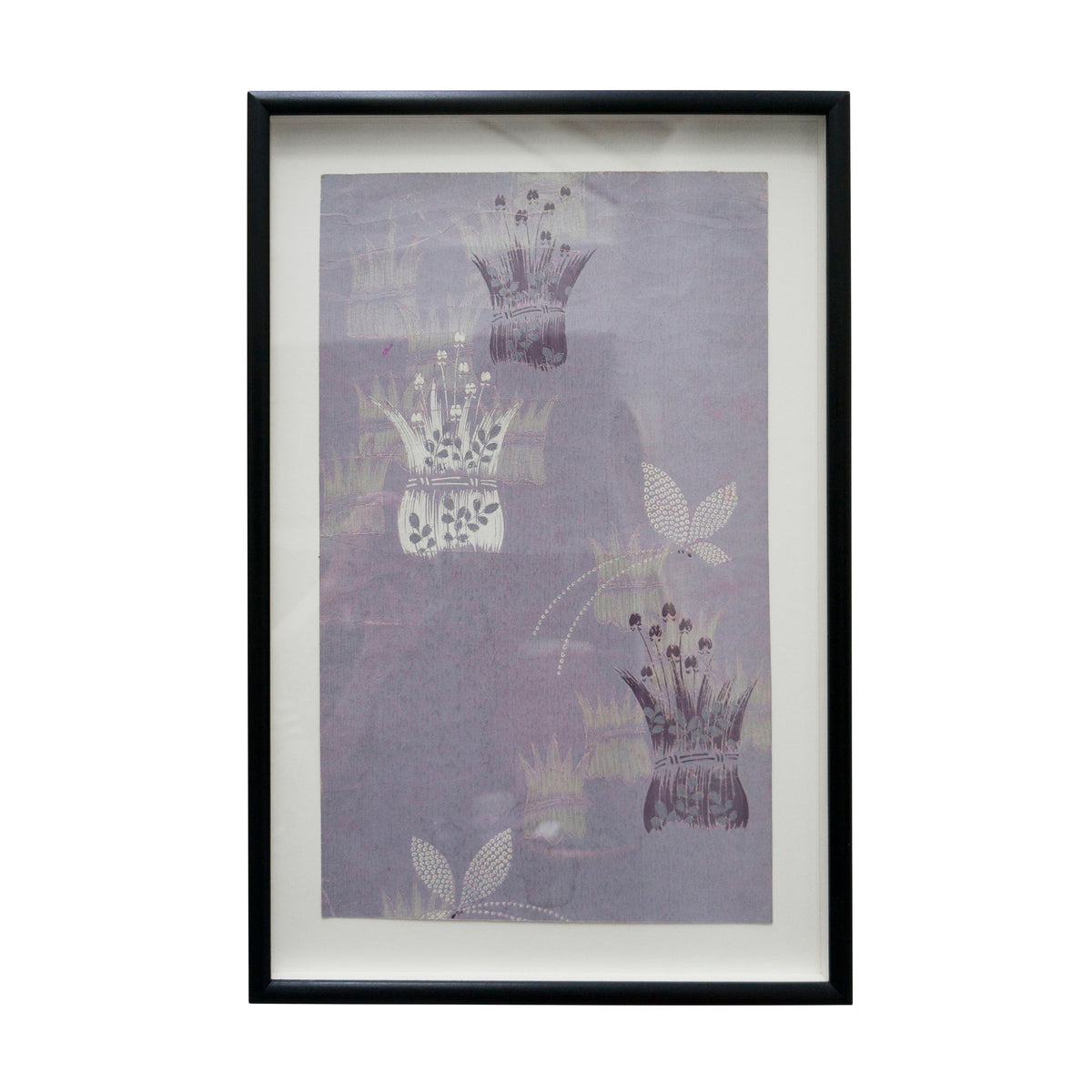 Bleeding Heart Flowers with Reed Bundles on Pale Purple