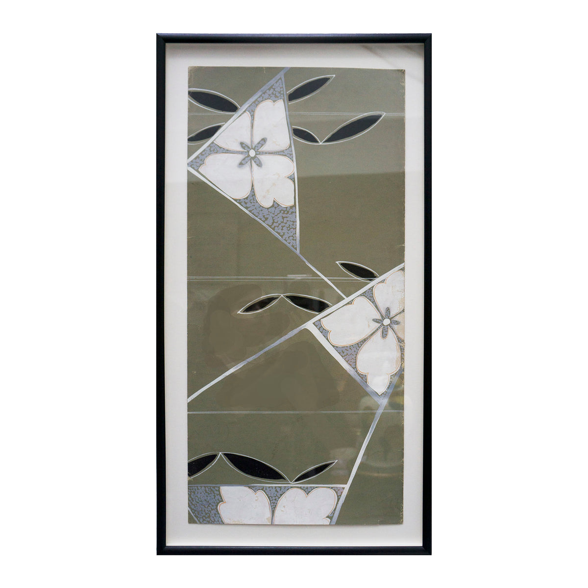 Floral Triangle Patches on Sage Green