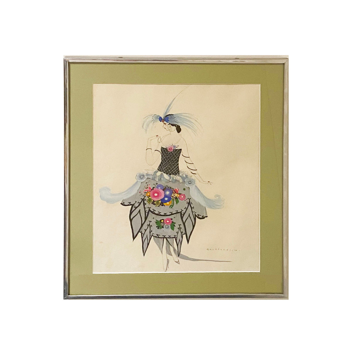 Original Fashion Illustration by Umberto Brunelleschi