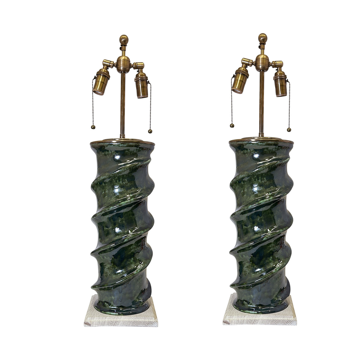 Pair of Amanda Lamps in Mottled Alligator