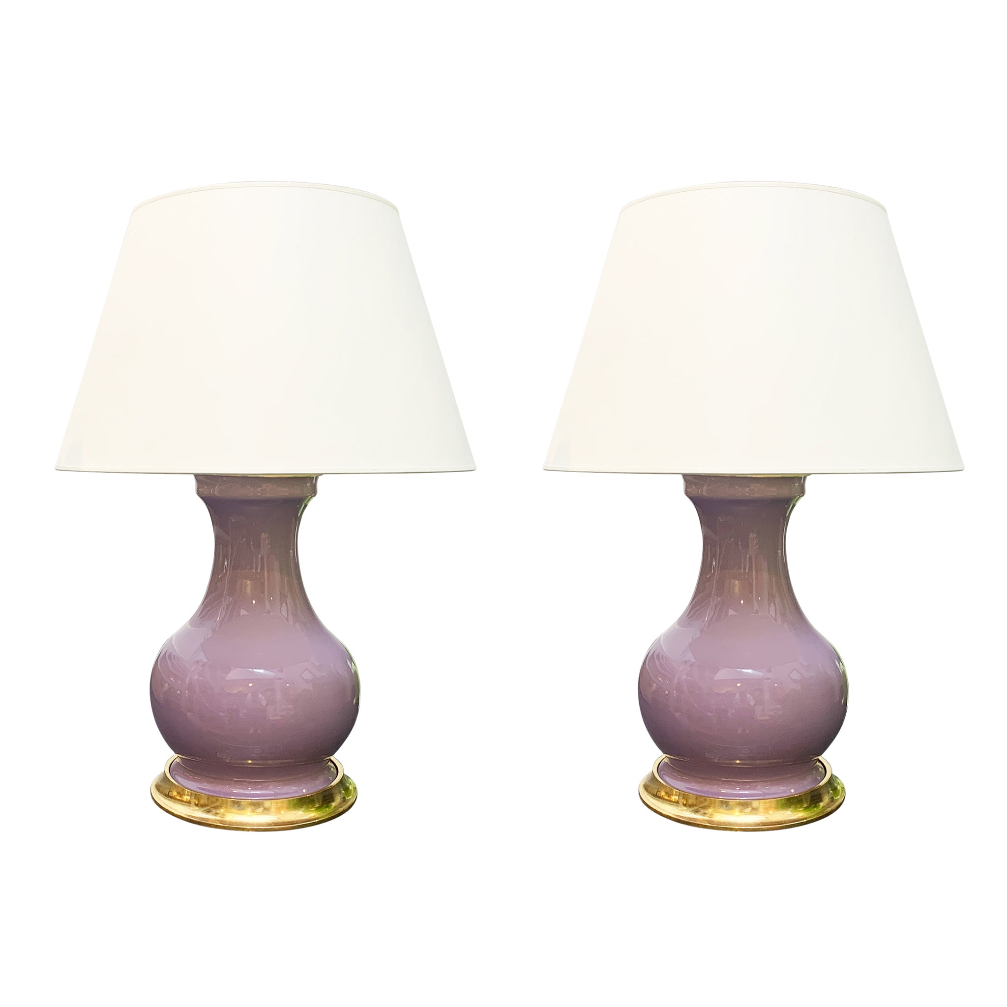 Pair of Medium Hann Lamps in Thistle