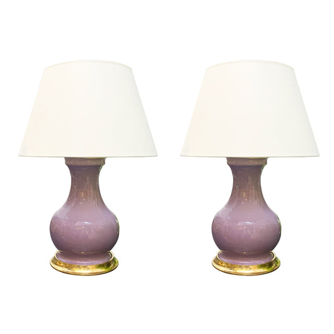 Pair of Medium Hann Lamps in Thistle