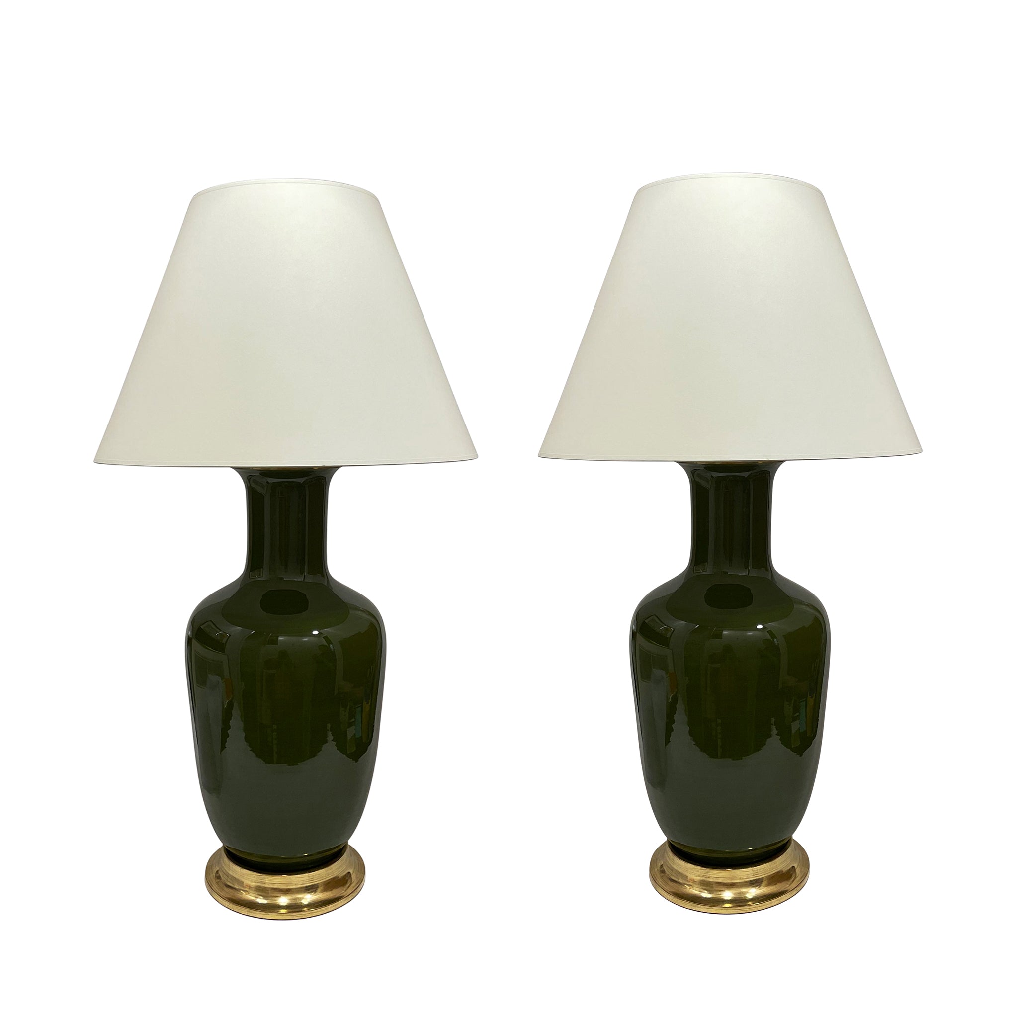 Pair of Ginger Jar Lamps in Spruce