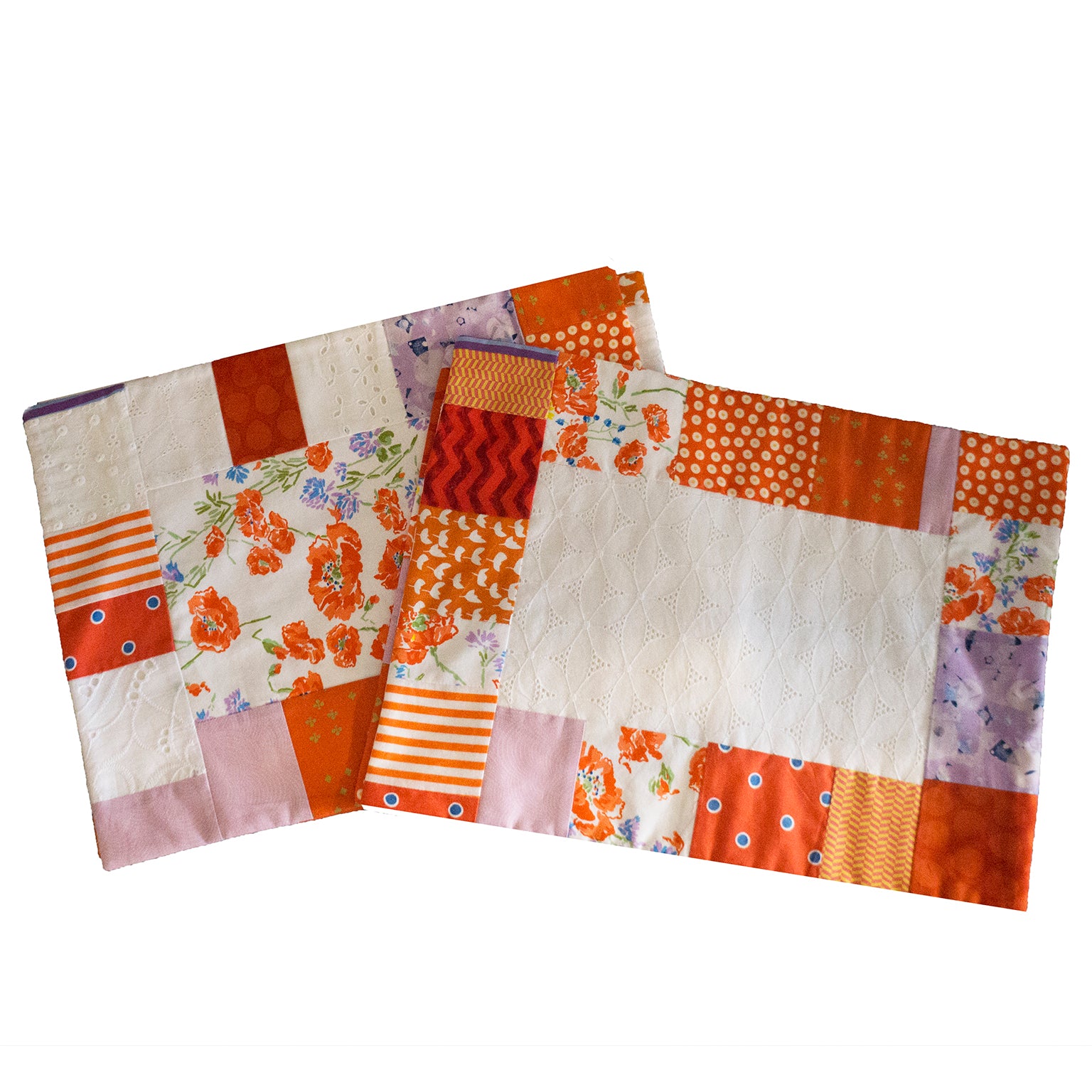 Patchwork Placemats Featuring Porthault in Orange