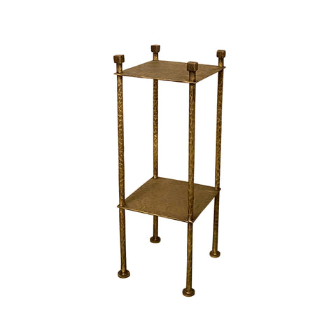 Gouged Brass Plant Stand