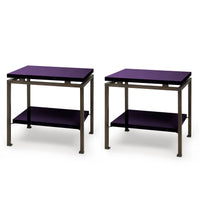 Portsea Side Table in Aubergine with Bronze