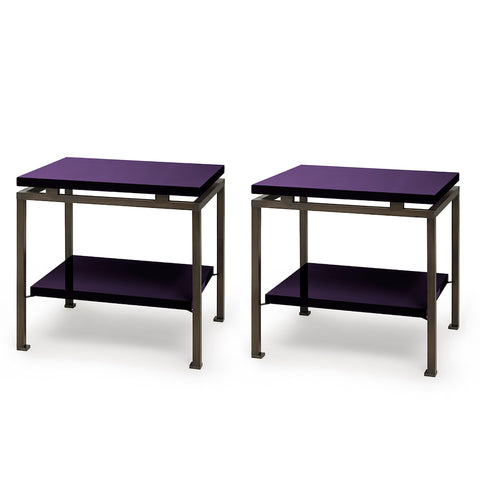 Portsea Side Table in Aubergine with Bronze