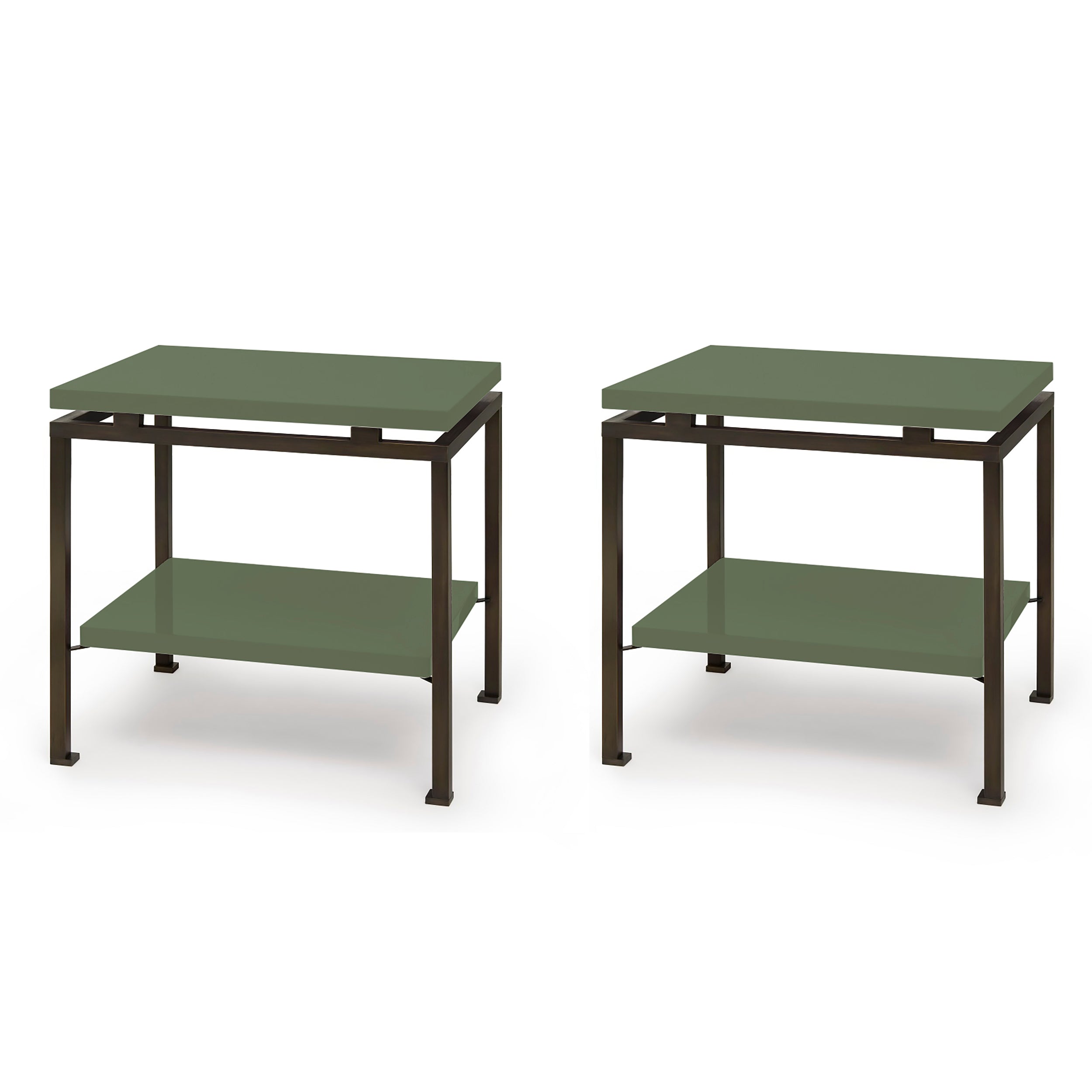 Portsea Side Table in Calke Green and Bronze