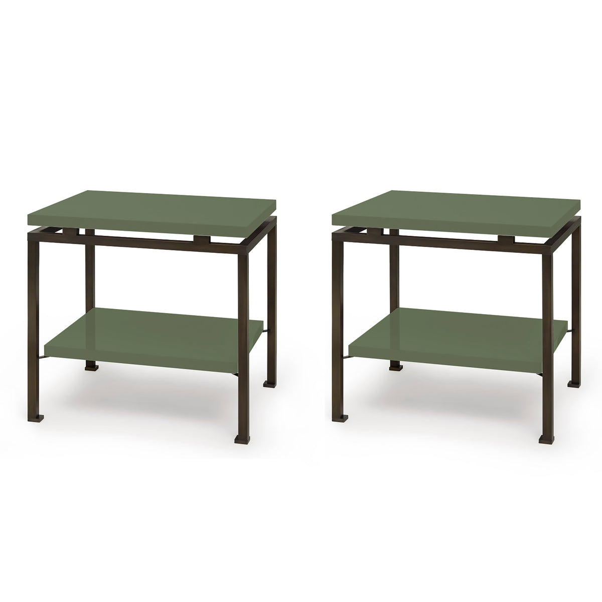 Portsea Side Table in Calke Green and Bronze