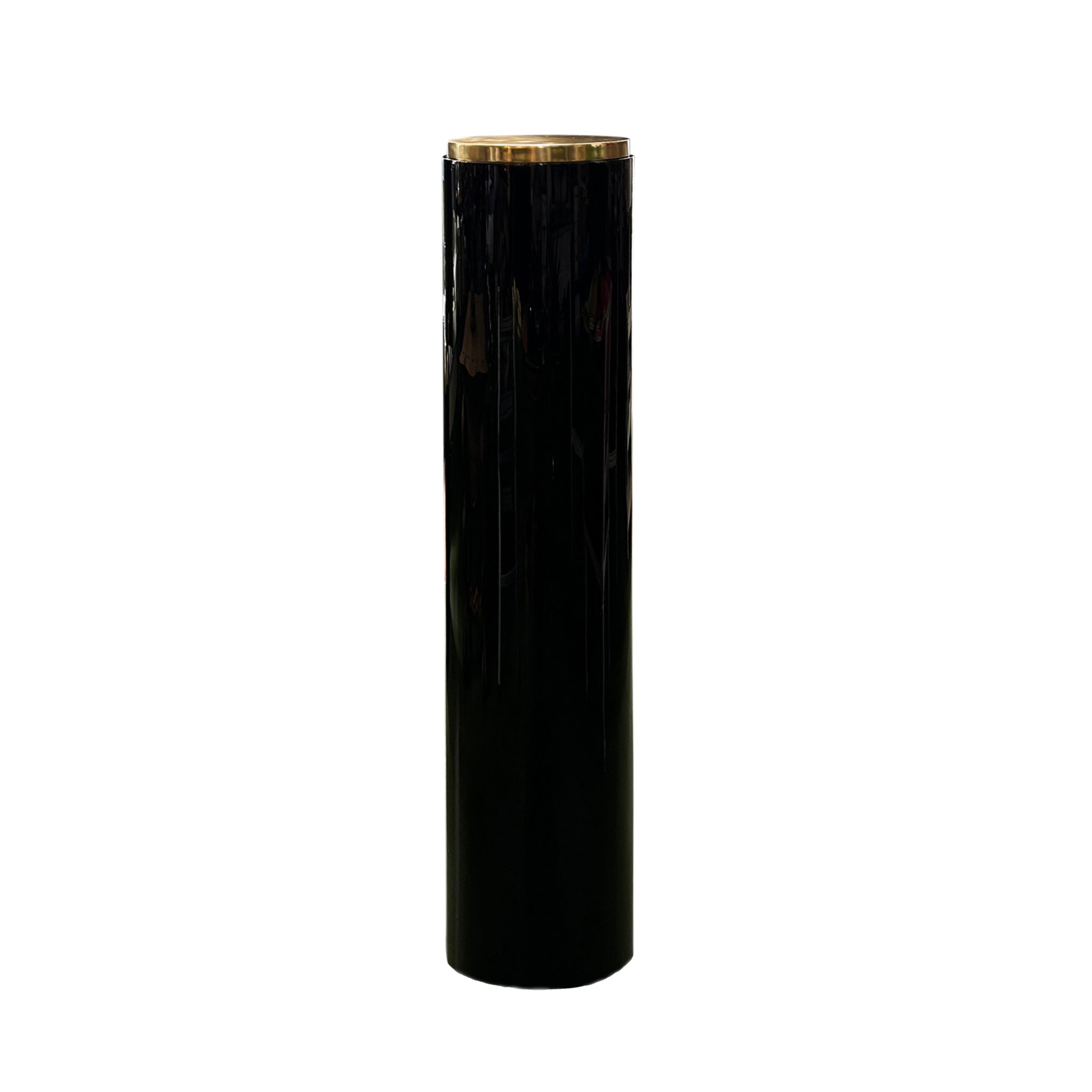 Round Licorice Black with Polished Brass Pedestal