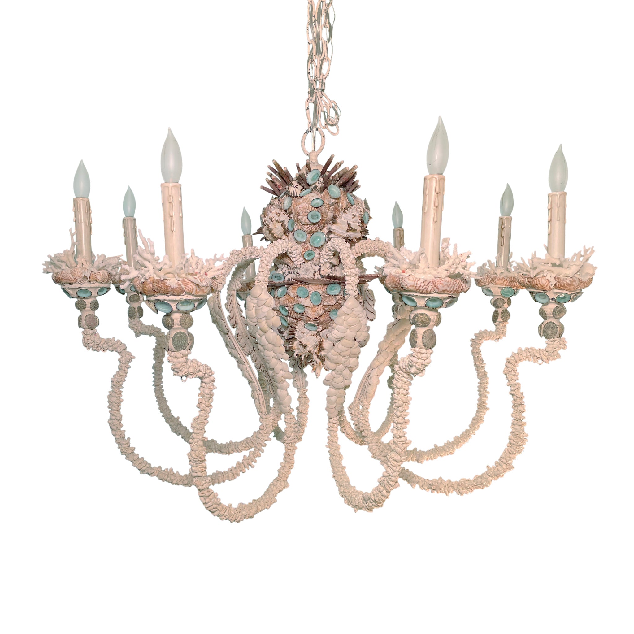 Shell Chandelier With Eight Arms