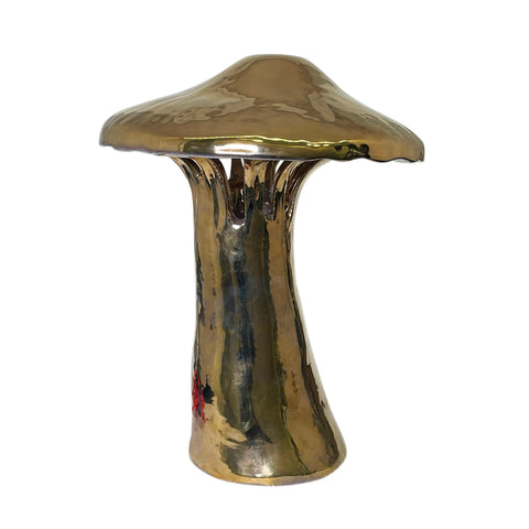 Ceramic 22K Gold Shroom Lamp