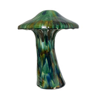 Ceramic Polychrome Marbled Shroom Lamp in Green