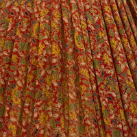 14" Silk Sari Lampshade - Red and Yellow Floral