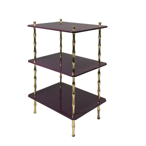 Freddie Three-Tier Table with Brass
