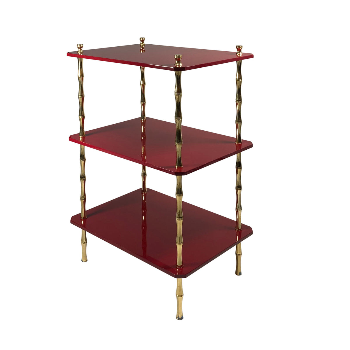 Freddie Three-Tier Table with Brass