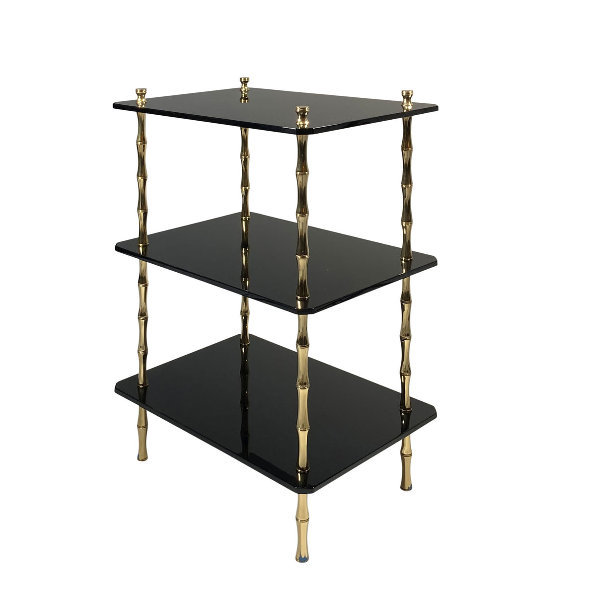 Freddie Three-Tier Table with Brass
