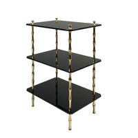 Freddie Three-Tier Table with Brass