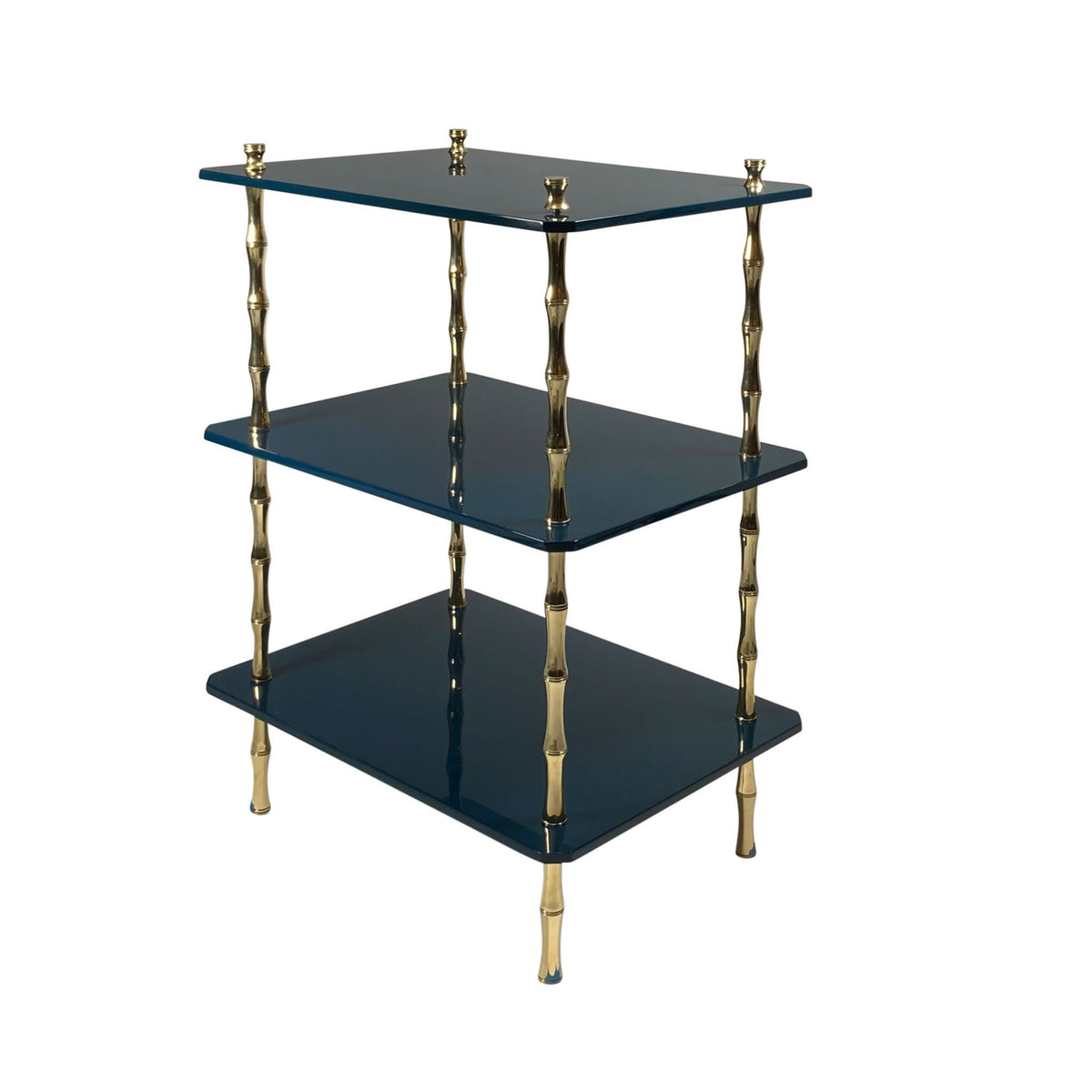 Freddie Three-Tier Table with Brass