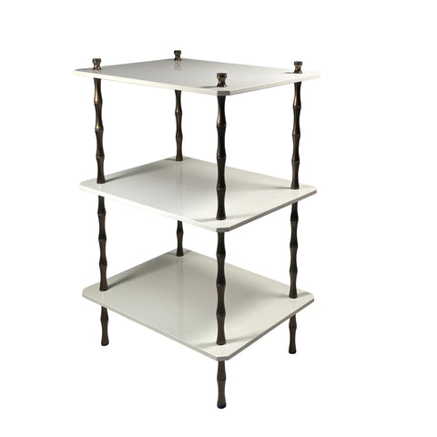 Freddie Three-Tier Table with Bronze