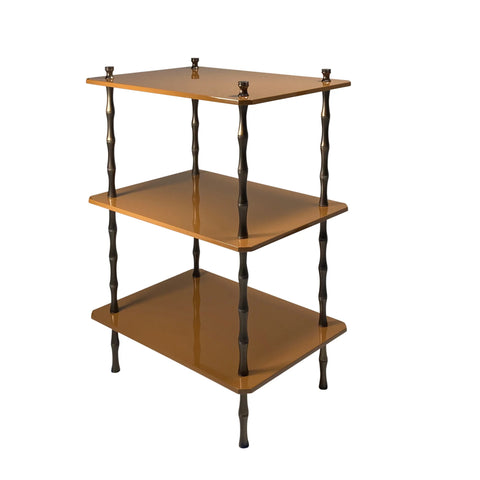 Freddie Three-Tier Table with Bronze