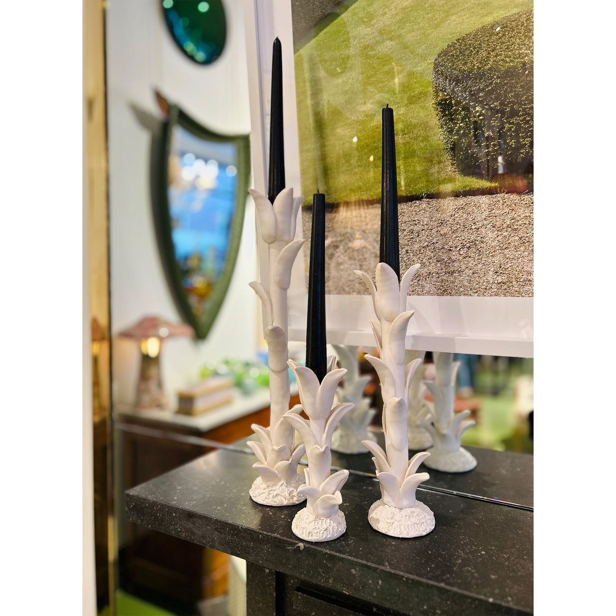 Jean Roger Tulip Candlesticks in Matte White