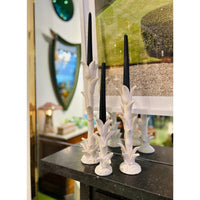 Jean Roger Tulip Candlesticks in Matte White