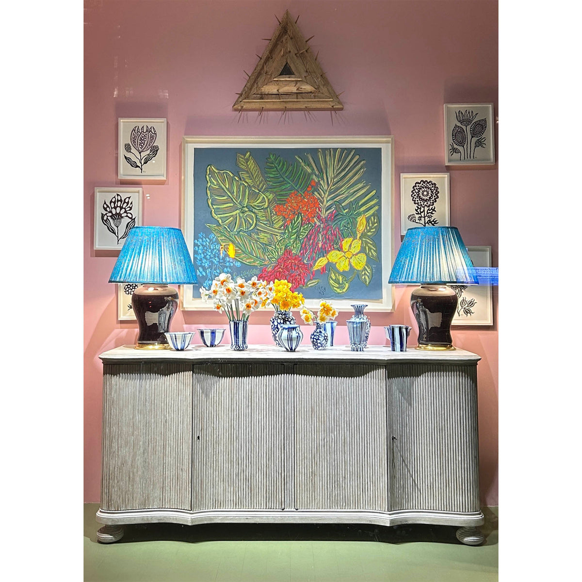 Pair of Douglas Lamps in Deep Purple