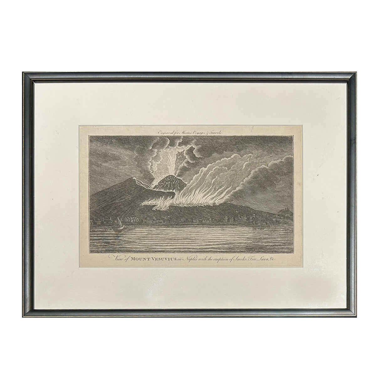 View of Mount Vesuvius Copper Plate Engraving