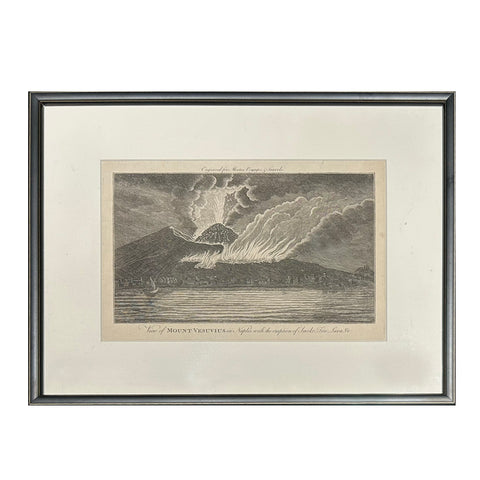 View of Mount Vesuvius Copper Plate Engraving