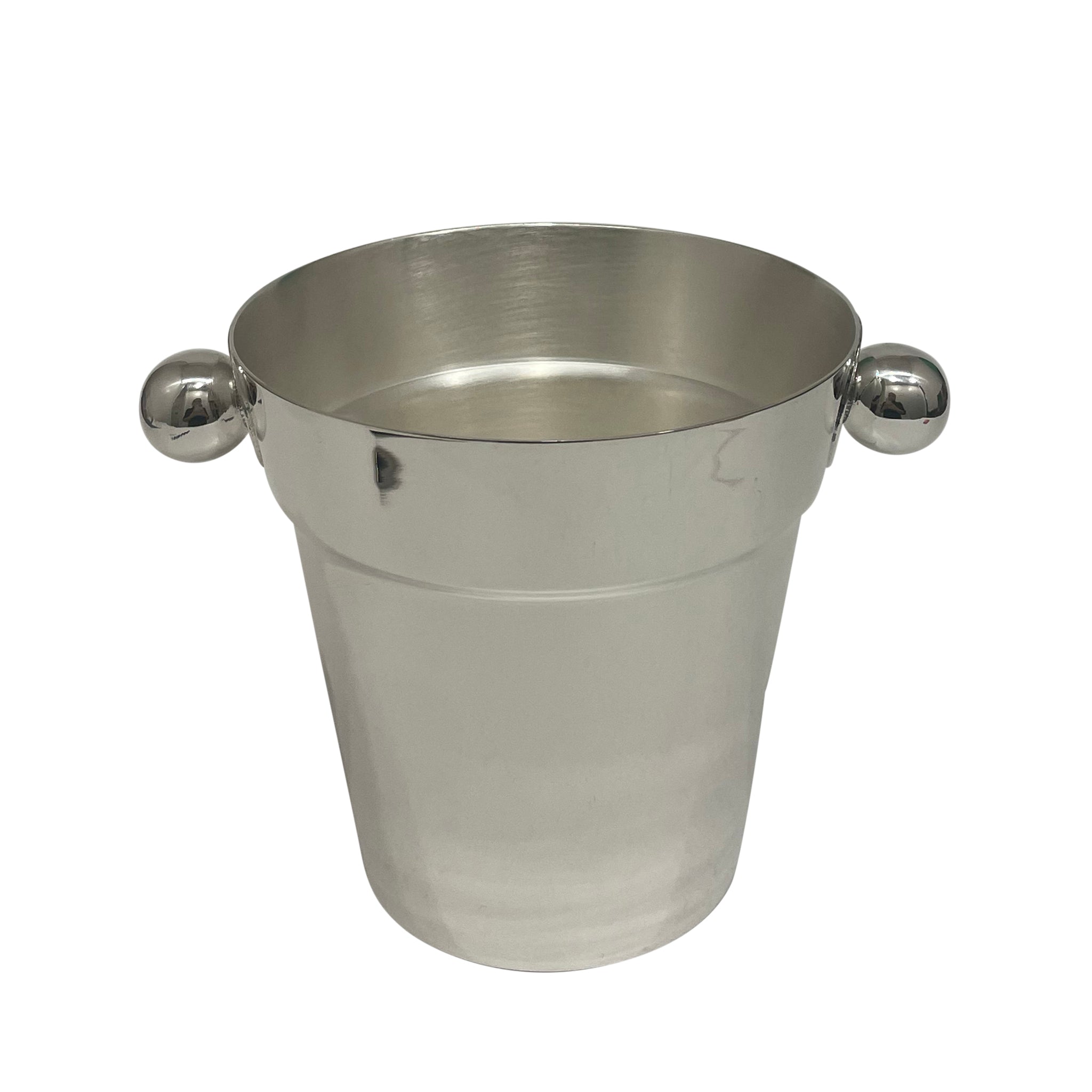 Vintage Cocktail Ice Bucket with Flower Pot Shape and Ball Handles